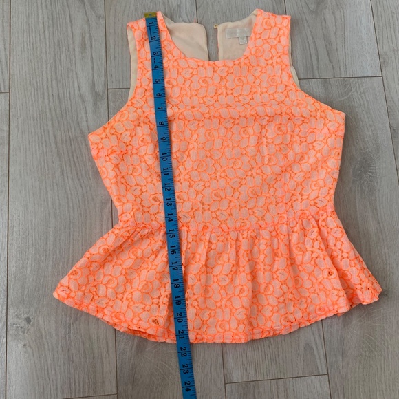 Bright Orange Sleeeveless Lace Top - Picture 5 of 7